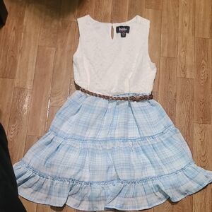 by & by White and Cream Ruffled Tiered Sundress (AB1)